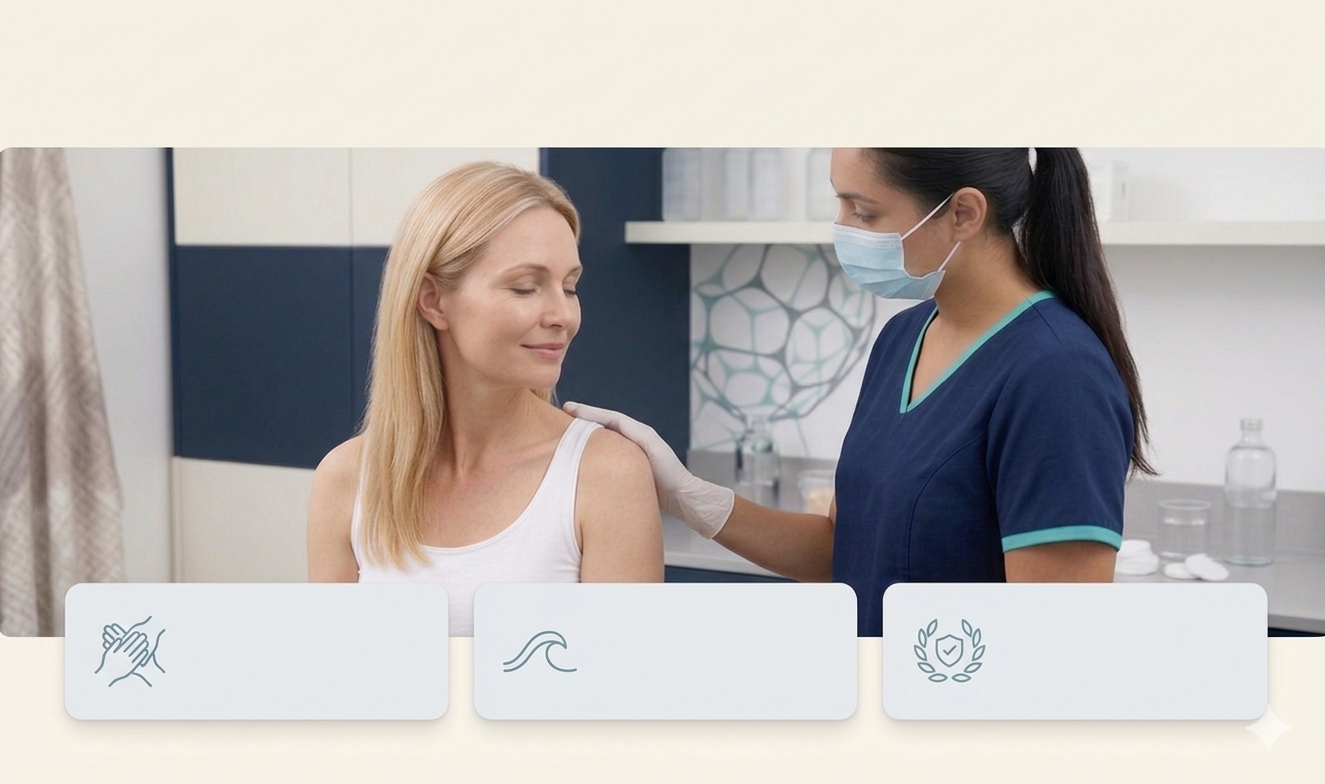 Illustration representing the clear care and quiet confidence of Cryosonic Treatment